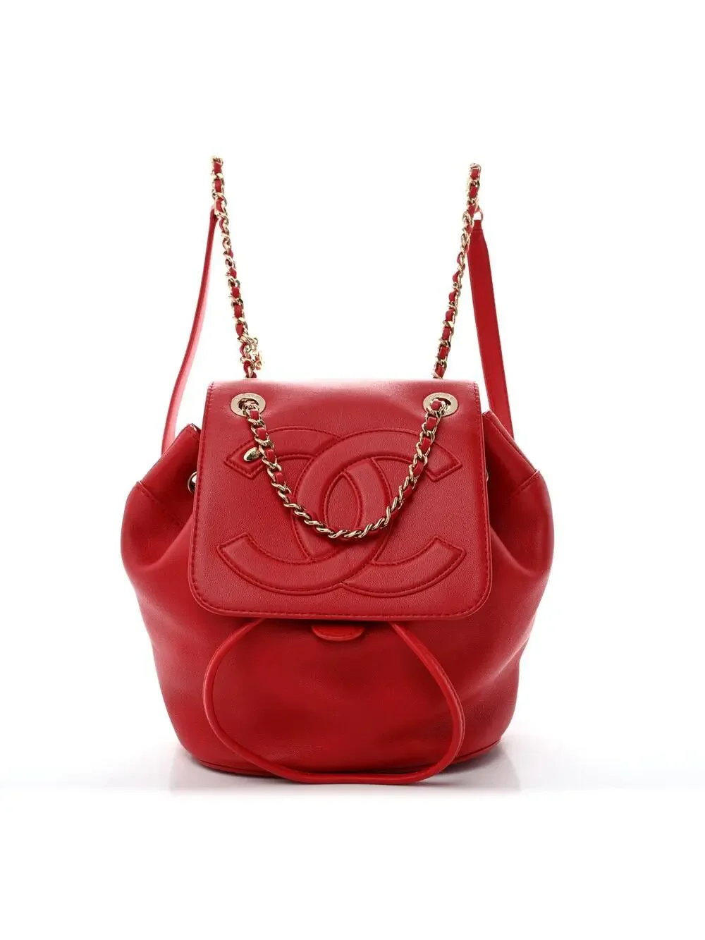 Chanel Lambskin Cc Mania Backpack Red #324088C18B